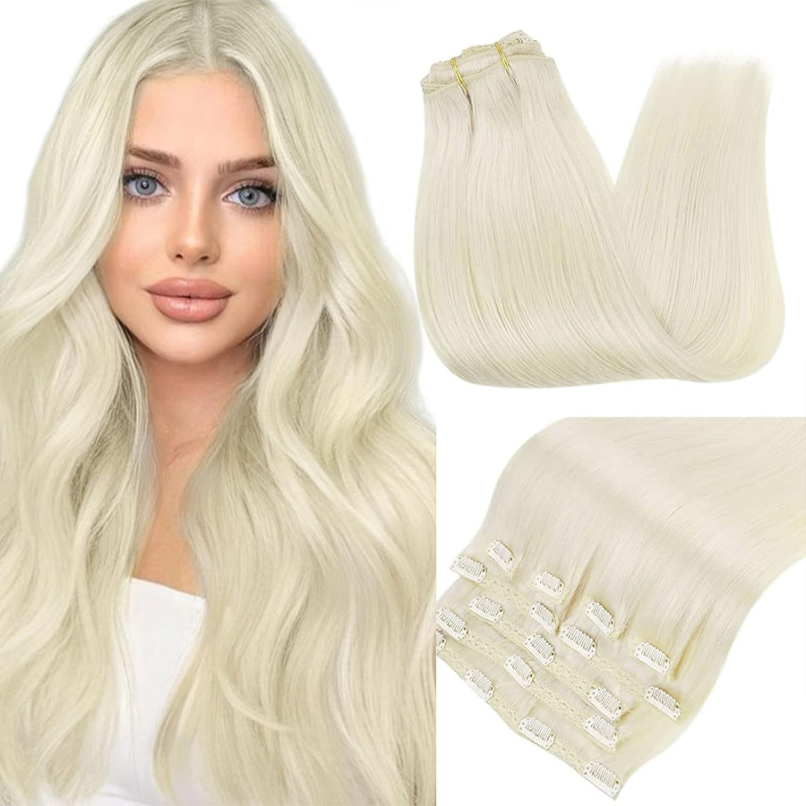 Clip-On White Platinum Blond Alb